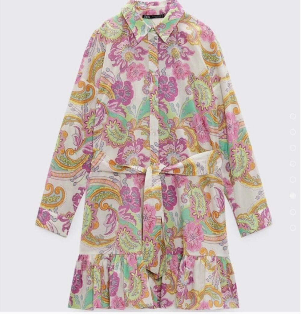 NWT Zara Paisley Print Mini Dress Sz XS